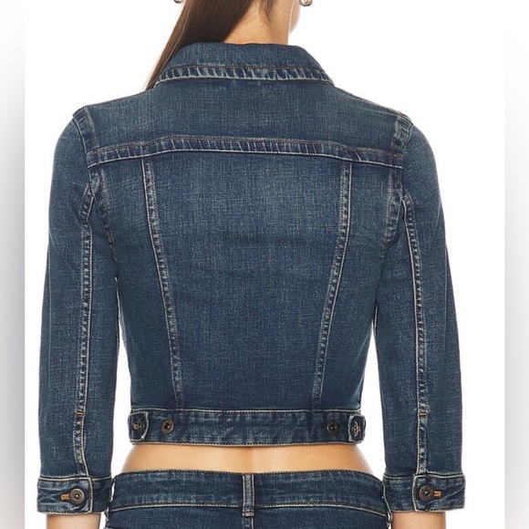 Miu Miu Cropped Stretch Denim Jacket - Size 36 - Picture 3 of 17